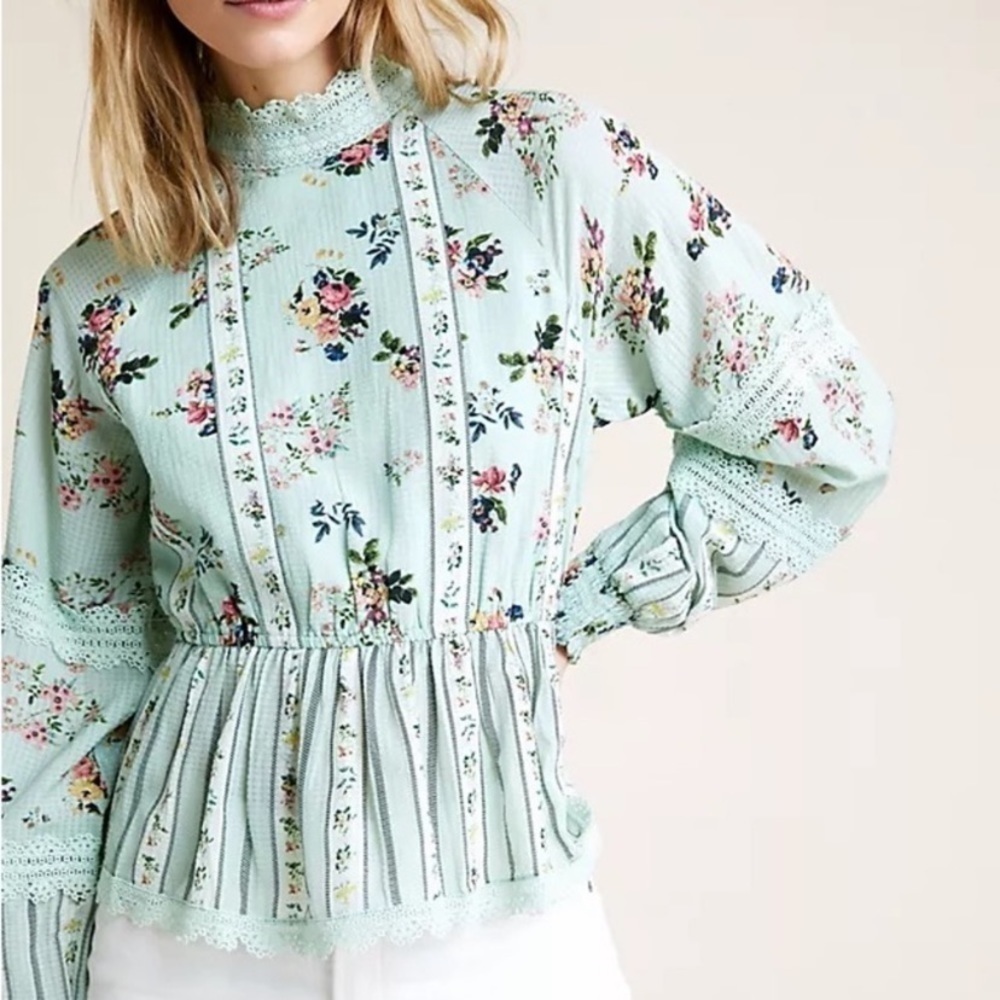 HEMANT & NANDITA amour floral lace blouse
